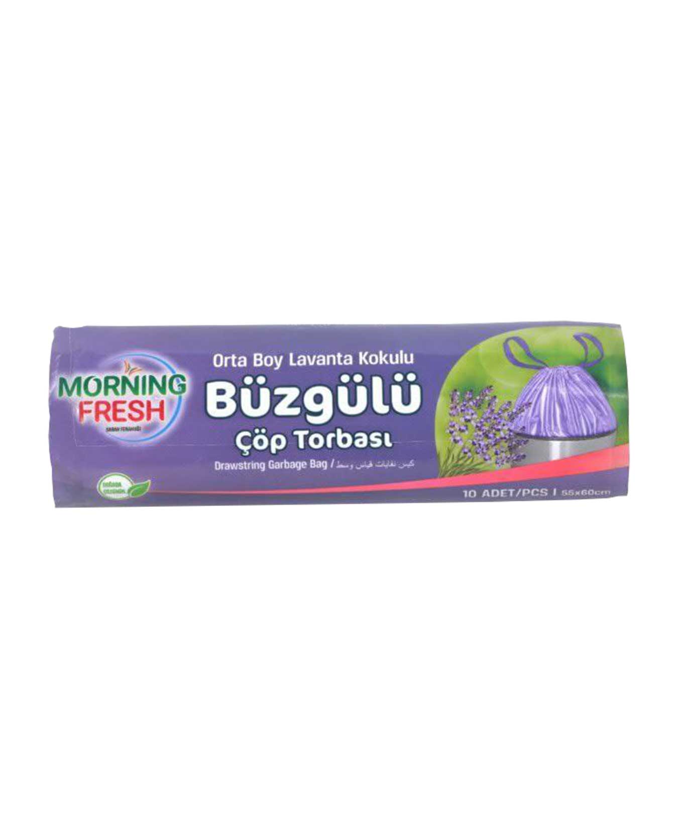 Morning Fresh Büzgülü Çöp Poşeti Orta Boy 10'lu 55x60 cm Lavanta Kokulu