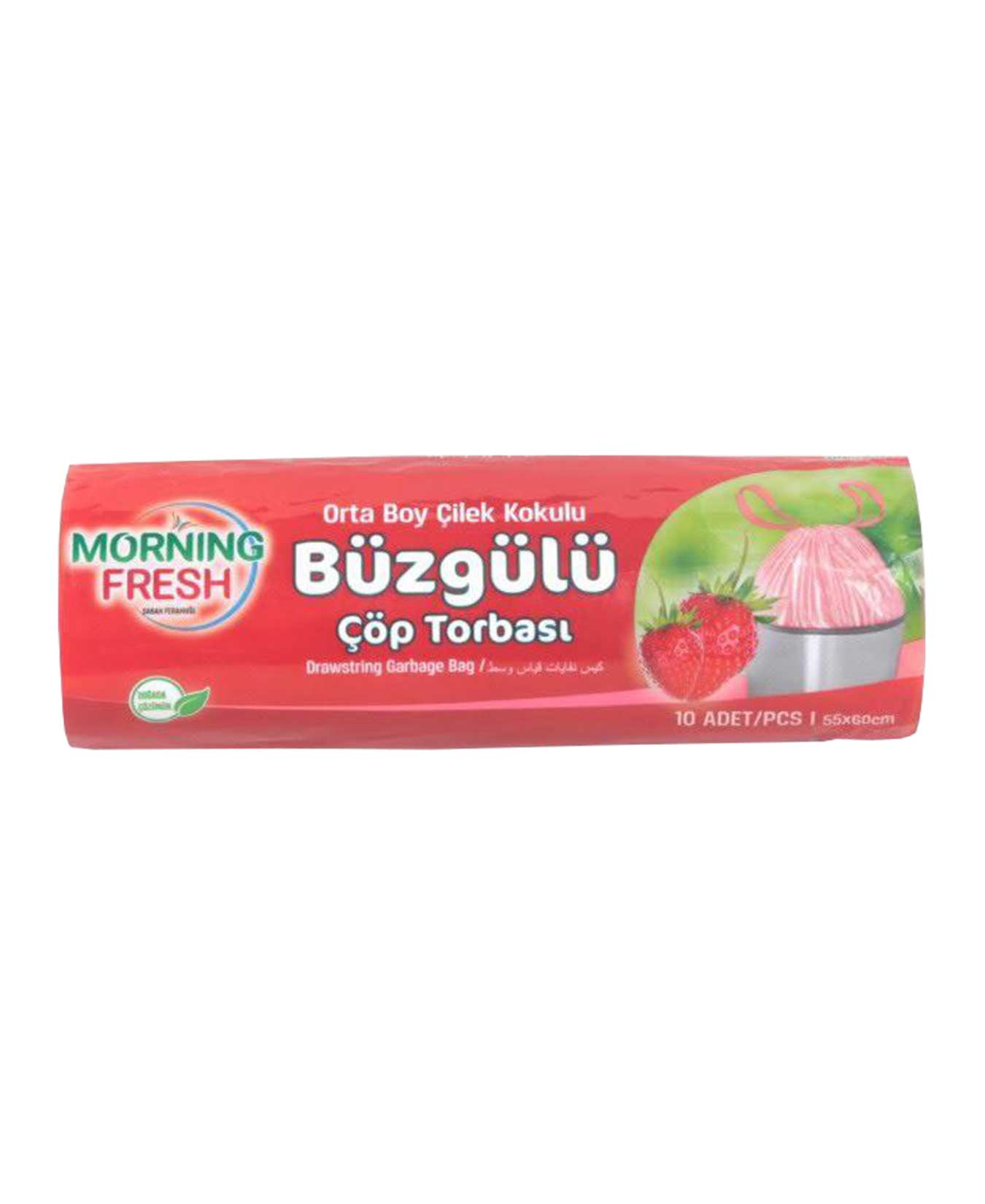 Morning Fresh Büzgülü Çöp Poşeti Orta Boy 10 Lu 55*60 cm Çilek Kokulu