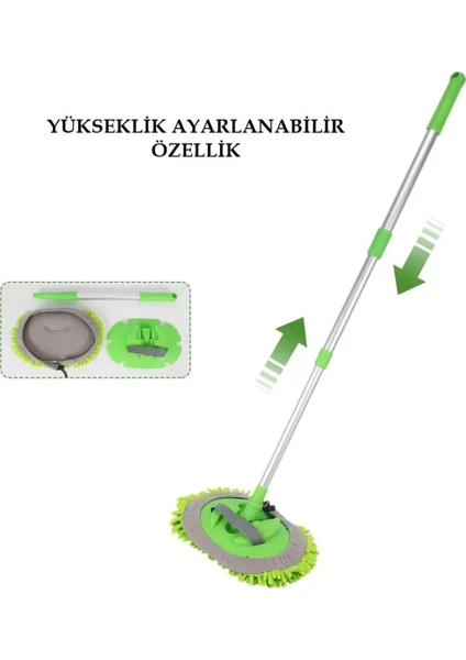 Mikrofiber Teleskopik Saplı Araç Yıkama Fırçası,Temizleme Paspası,Çizmeyen Yıkama Mop(Cm)