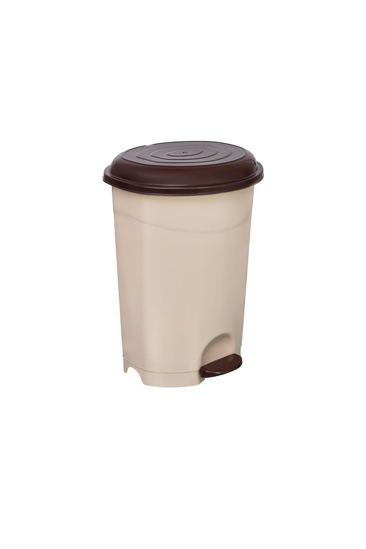 Planet Pedallı Çöp Kovası 12 LT No. 3 Yeni Krem / Çikolata Kahve