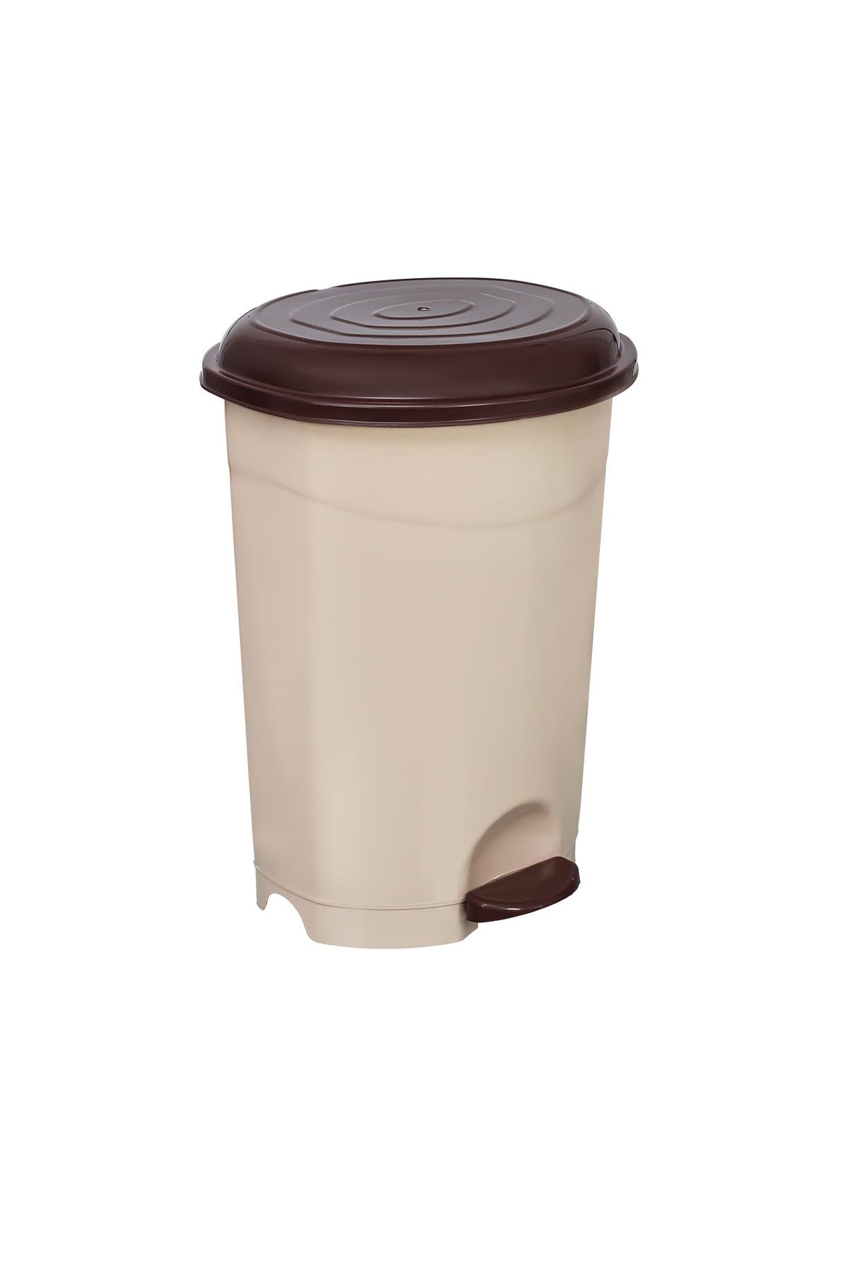 Planet Pedallı Çöp Kovası 22 LT No. 4 Yeni Krem / Çikolata Kahve